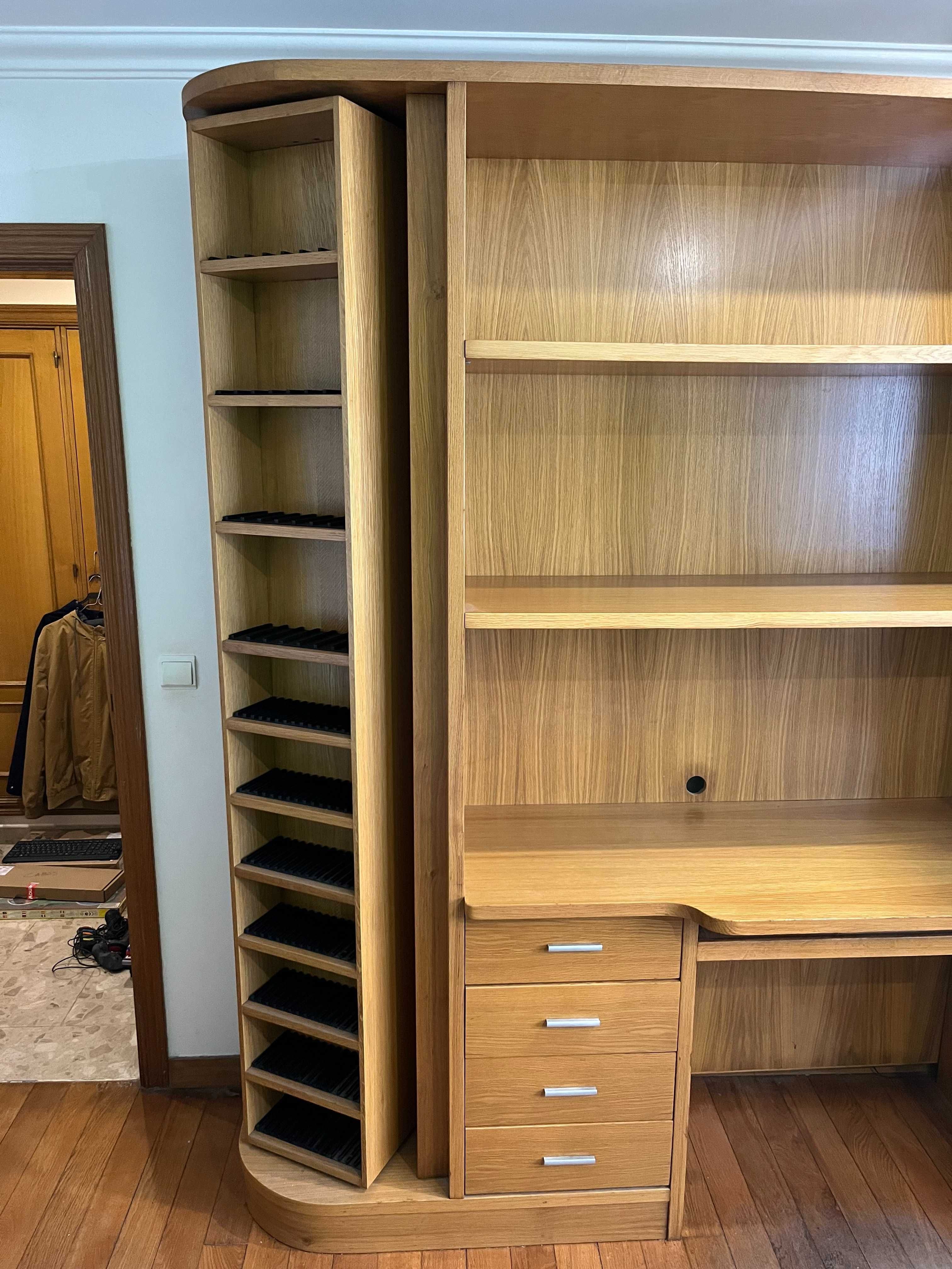 Secretária/estante/armário de madeira para escritório ou quarto