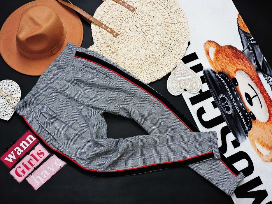 Reserved spodnie cygaretki krata lampas M