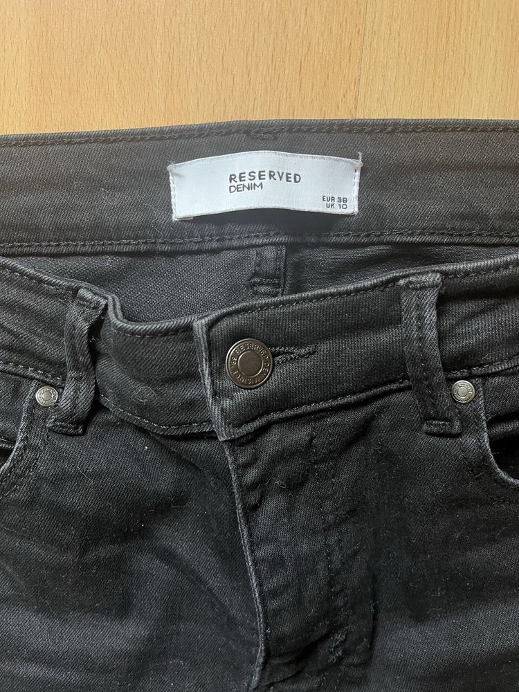 Czarne rurki, obcisłe czarne jeansy, spodnie skinny 38, M reserved