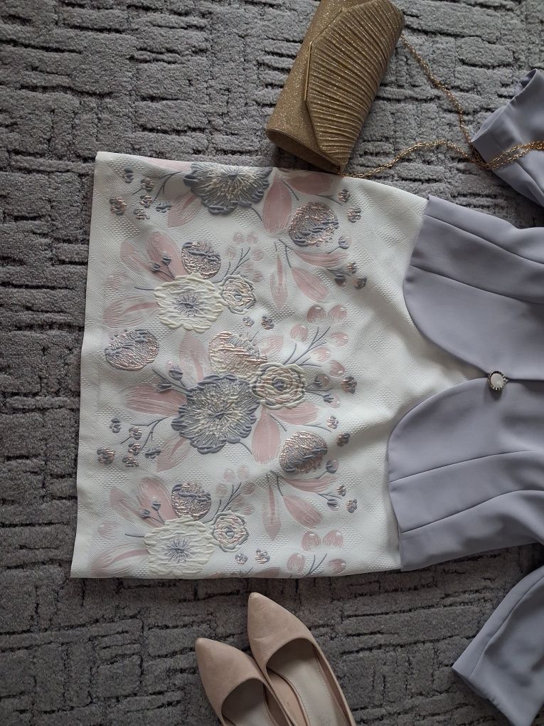 Elegancka Sukienka koktajlowa + BOLERKO rozm. 48 stan Bardzo Dobry