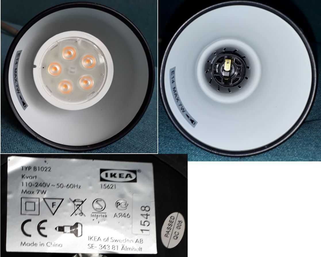 Lampa biurkowa KVART (IKEA) z żarówką LED (IKEA)