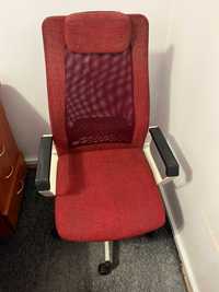 Krzesła biurowe czerwone materiałowe 7 sztuk