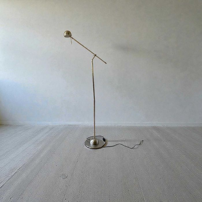 Lampa stojąca podłogowa | stal regulowana lata 80/90 modernizm