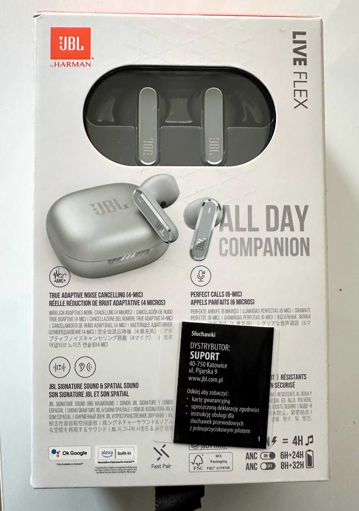 Słuchawki bezprzewodowe JBL Live Flex Perfect Fit, redukcja hałasu