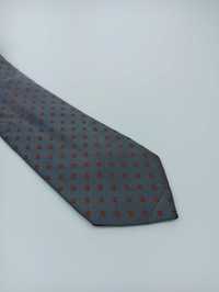 Paolo Da Ponte szary jedwabny krawat w kwiaty pa11