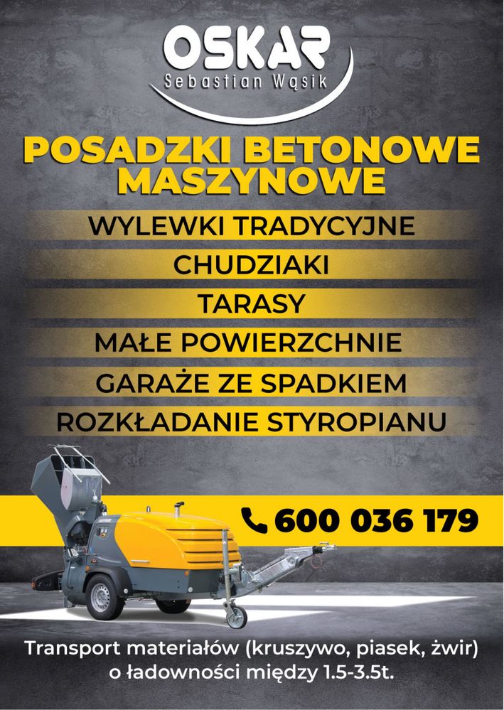 Posadzki cementowe betonowe maszynowe wylewki chudziaki bydgoszcz