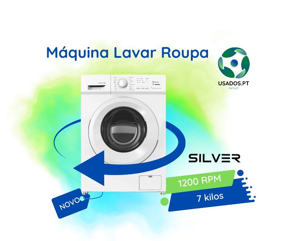 Máquina de Lavar Roupa 7kg - 1200rpm - Silver