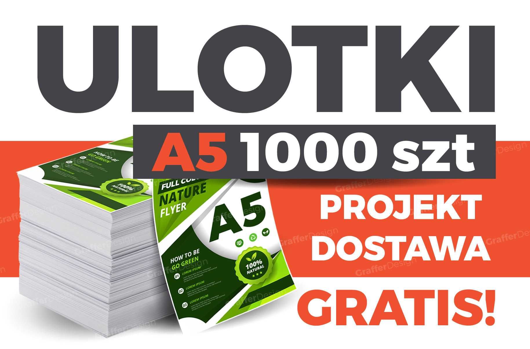 Ulotki A5 druk wizytówki banery rollup reklama plakaty logo projekty