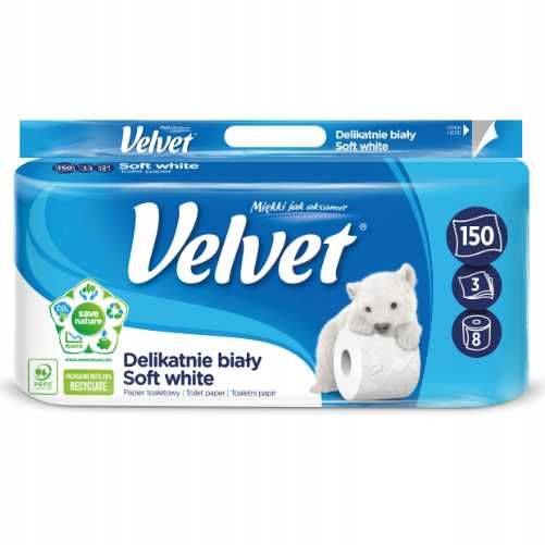 Papier toaletowy Velvet Soft 120 opak (półpaleta) a'8 biały *11,90zł