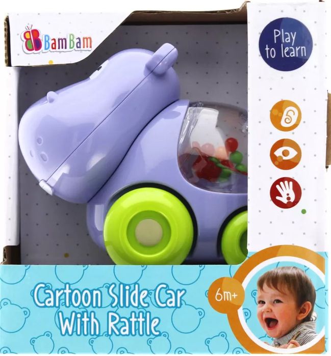 Pojazd-grzechotka hipcio. Bam Bam