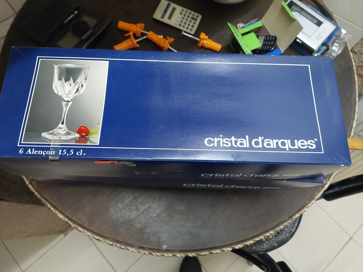 6 copos cristal d arques na caixa