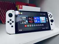 Switch OLED + karta 128gb + Split pad pro + Torba