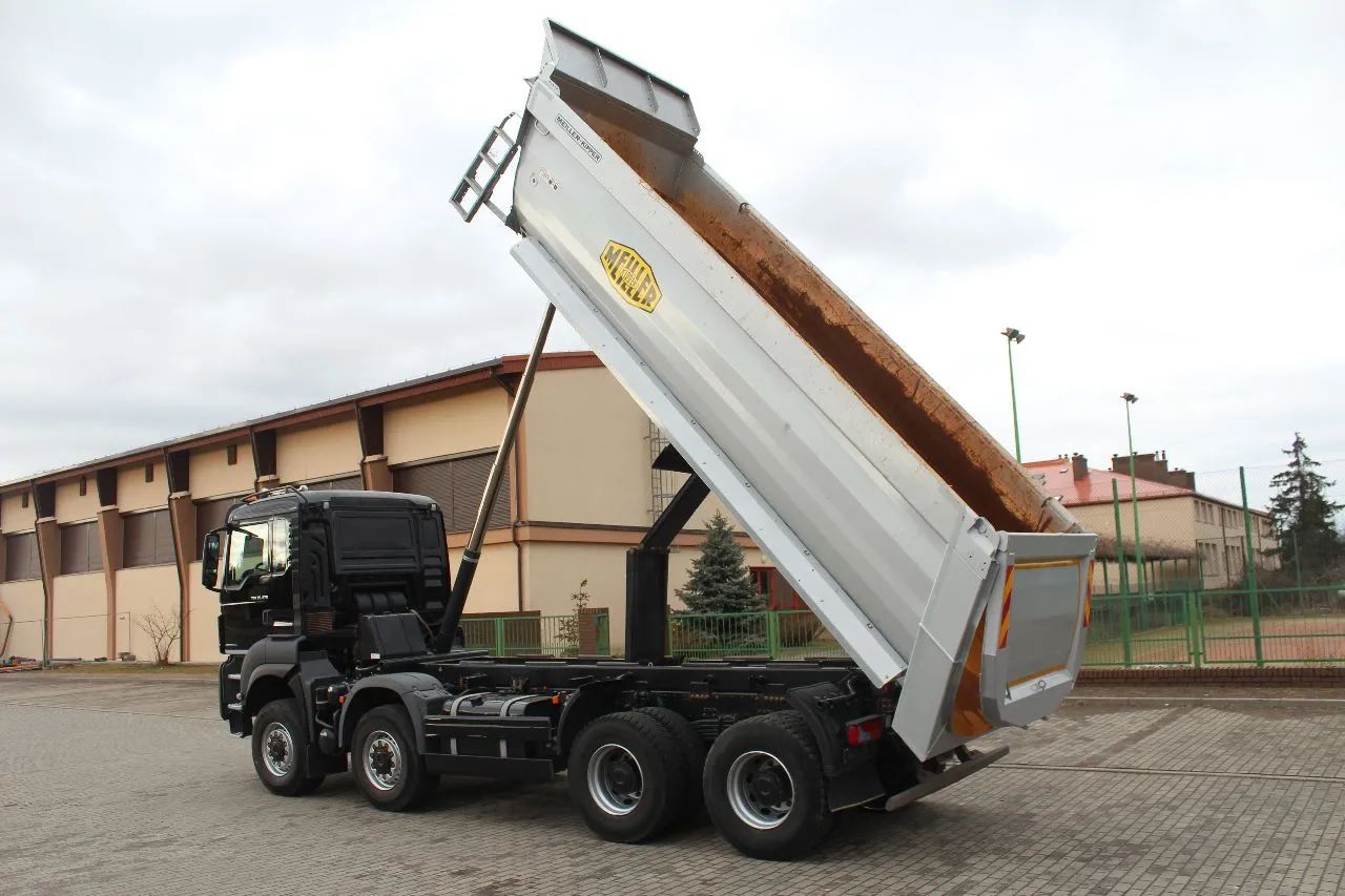 MAN TGS 35.470 8x6 WYWROTKA MEILLER KIPPER Z NIEMIEC  Tylko 63.000 km, mulda, nawigacja, kamera cofania