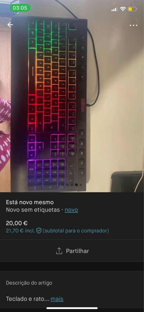 Teclado e rato novos