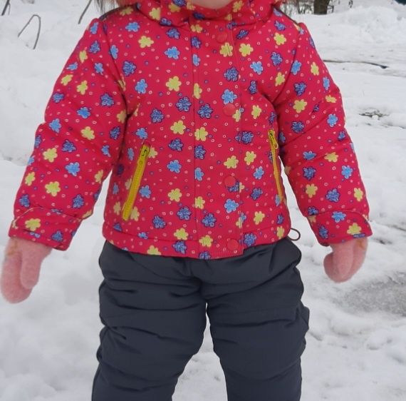 Продам зимовий комбінезон для дівчинки 74-80см