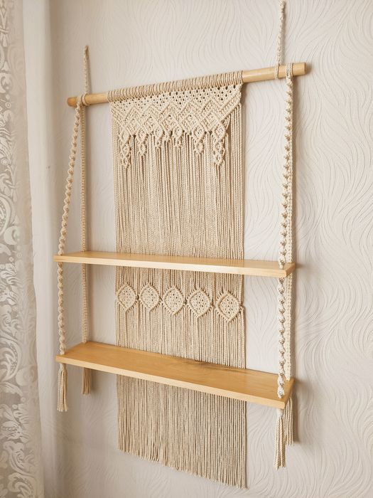 Поличка настінна (Макраме, Декор, Бохо, подарунок, панно)