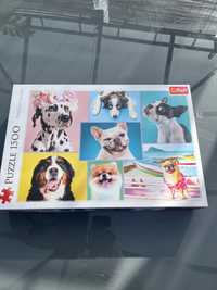 Puzzle rasy psów psy 1500 el Trefl buldożek chihuahua border berneńczy