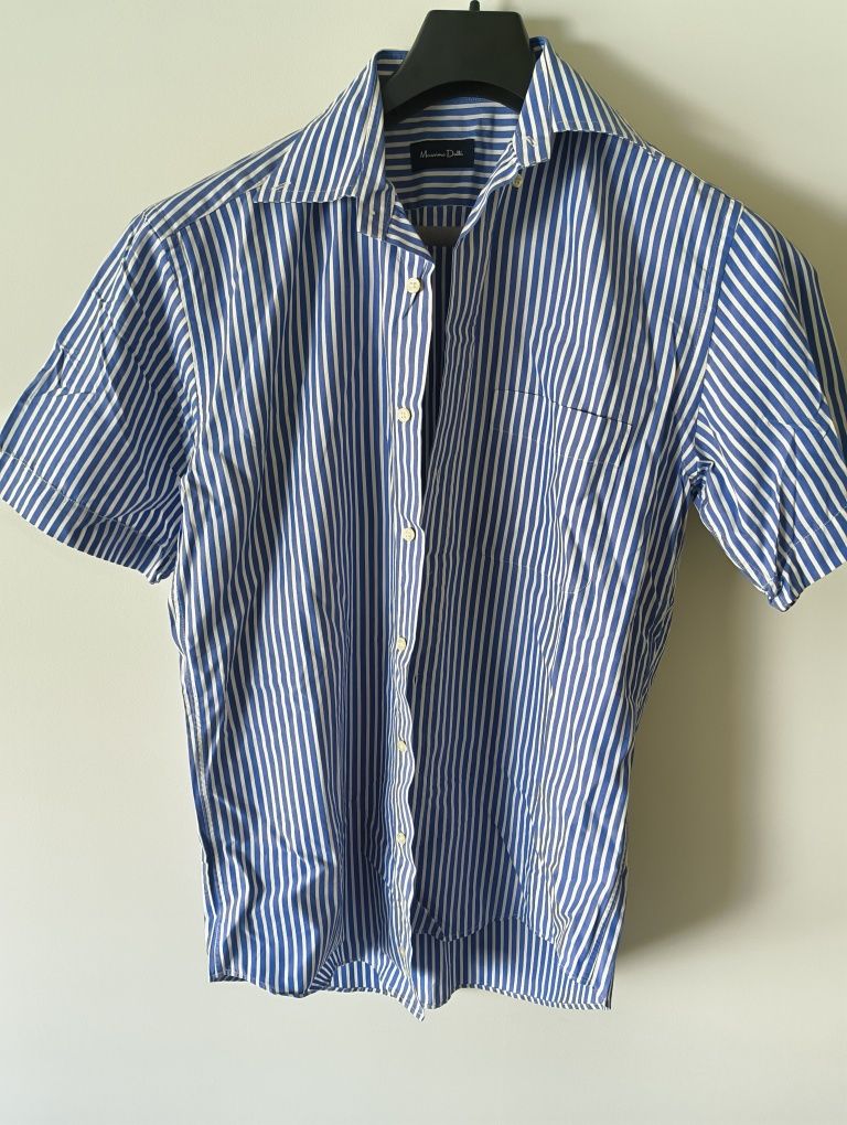Camisa azul às riscas Massimo Dutti