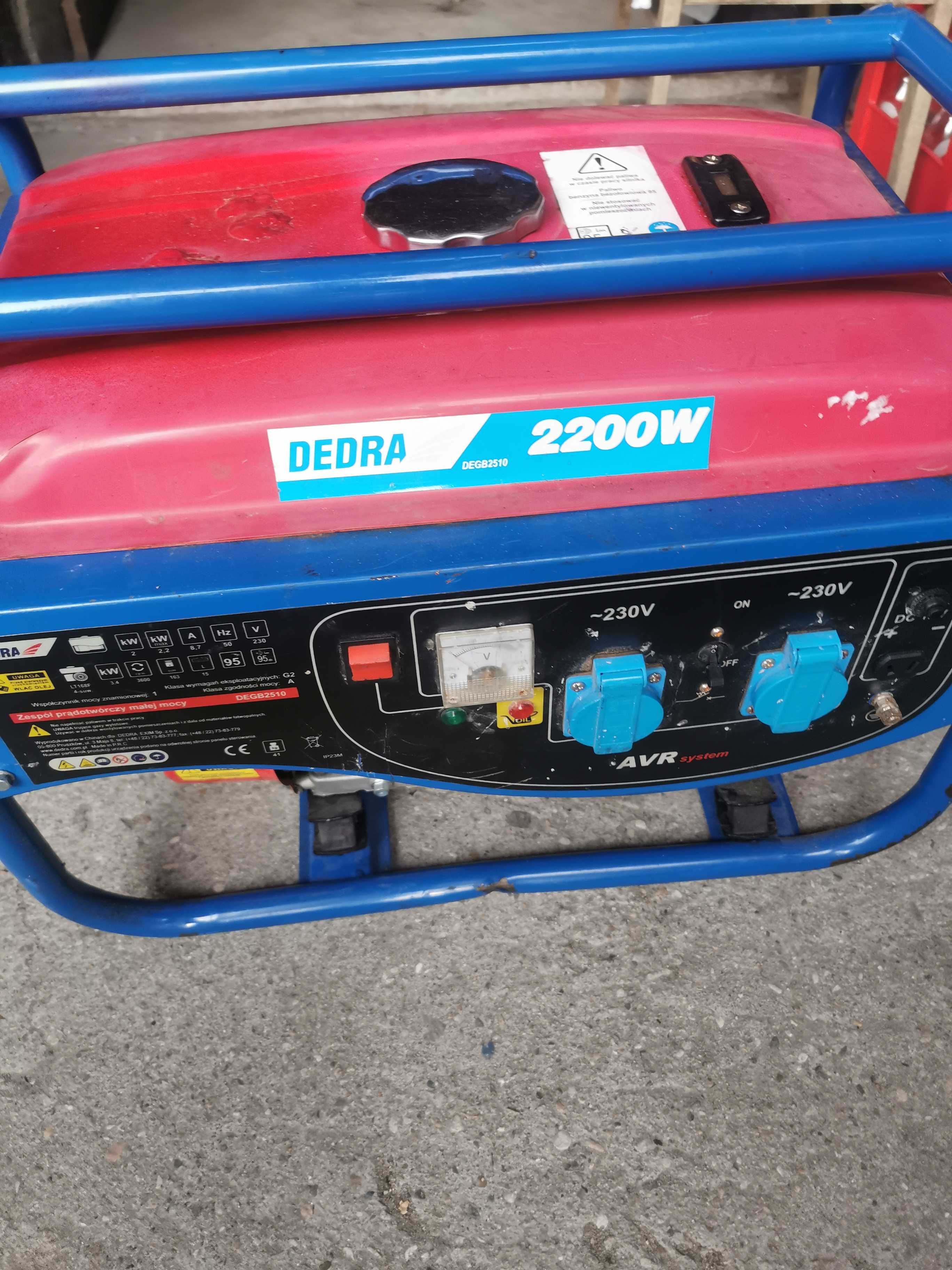 Agregat  2,2 KW  Używany  2200 W  DEDRA