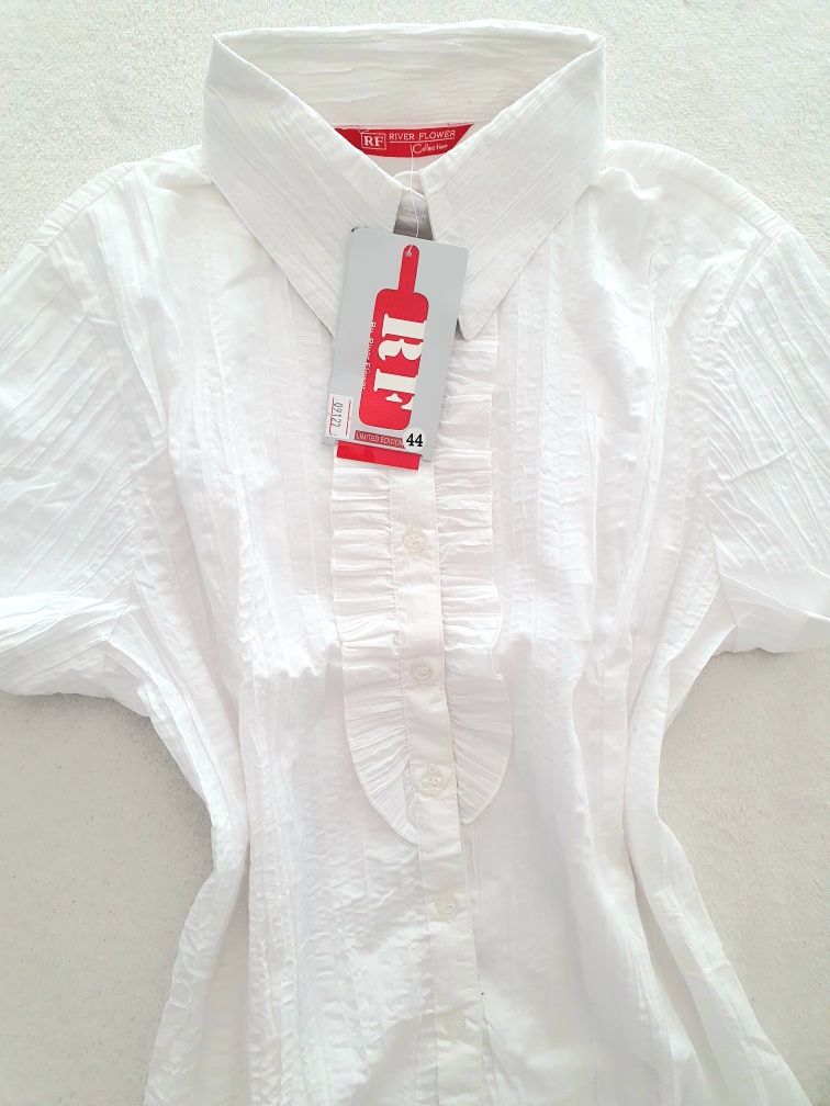 NOWA biała bawełniana bluzka koszula taliowana damska r 44 xxl 42 xl