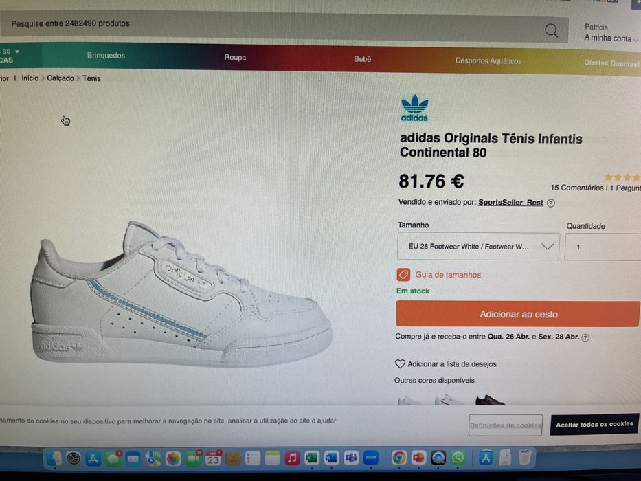 Adidas continental 33 usados