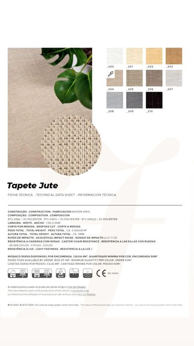 Tapete Alcatifa por medida efeito juta em vinil by Arcoazul