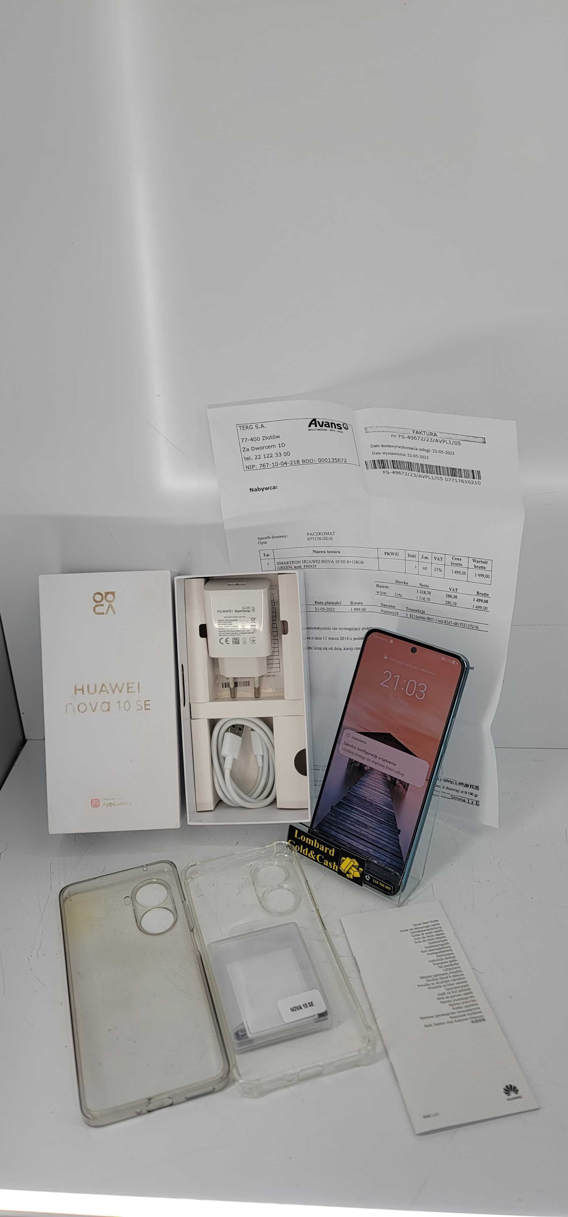 Huawei Nova 10 SE 8GB/128GB Model BNE-LX1 Mint Green Kpl Gwarancja