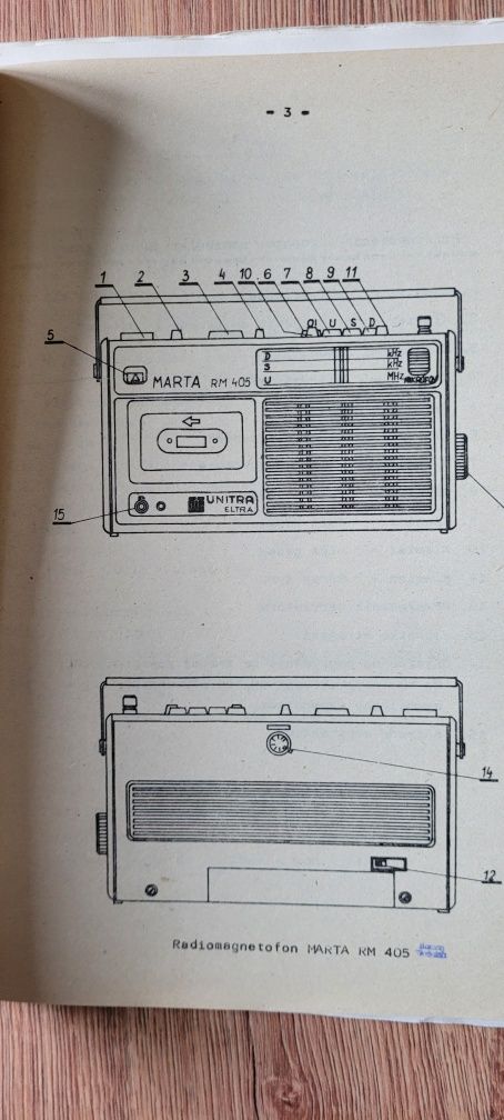 Instrukcja serwisowa Unitra radiomagnetofon Marta rm-405