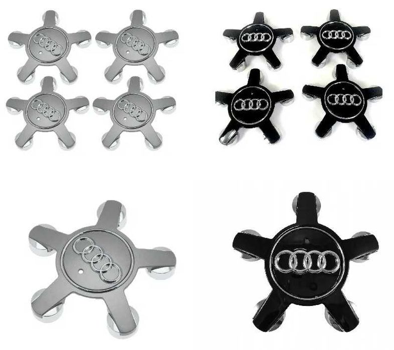 4x Dekielki Audi S-Line - Srebrne lub Czarne 4szt 4F0.601165N Gwiazdki