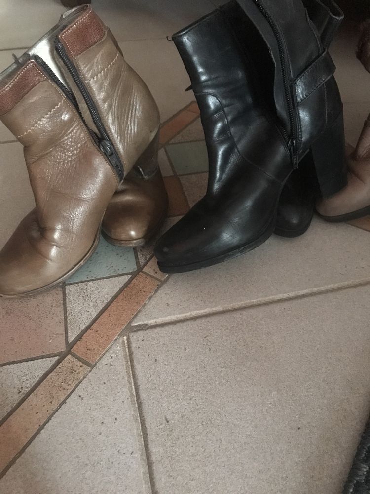 Botins Tam 33, 35, 36 cabedal Massimo Dutti etc