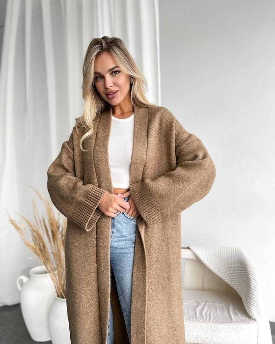 Довгий в’язаний кардиган M / Жіночий кардиган / Кардиган женский