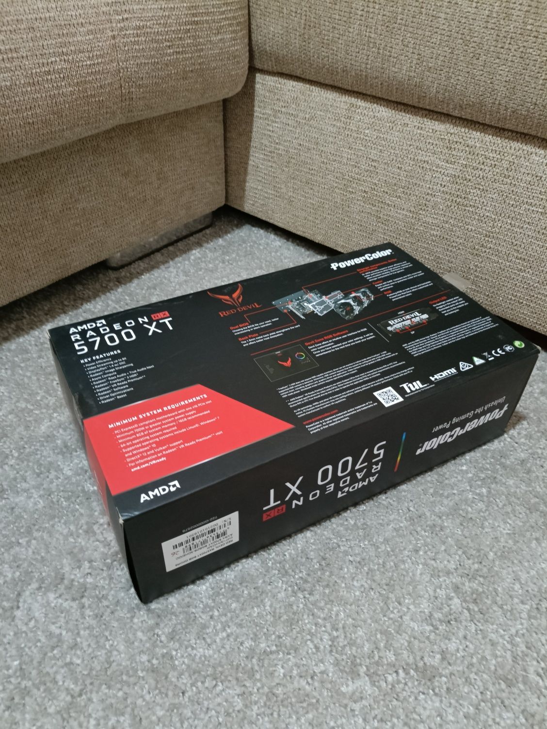 Caixa GPU Red Devil PowerColor Rx5700XT