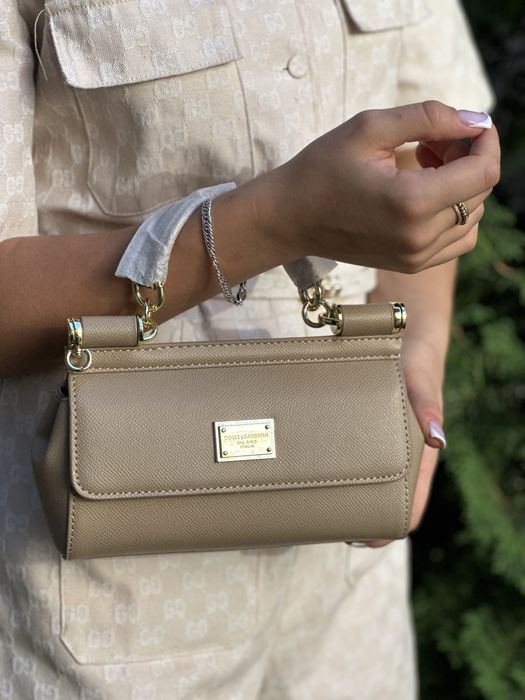 Сумка Dolce & Gabbana Sicily бежева жіноча класна якість ТРЕНД 2025