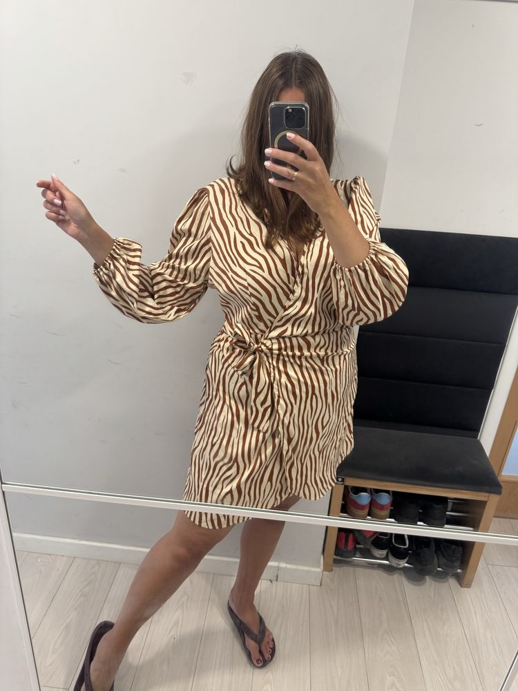 Shein Curve 3XL wiązana kopertowa sukienka