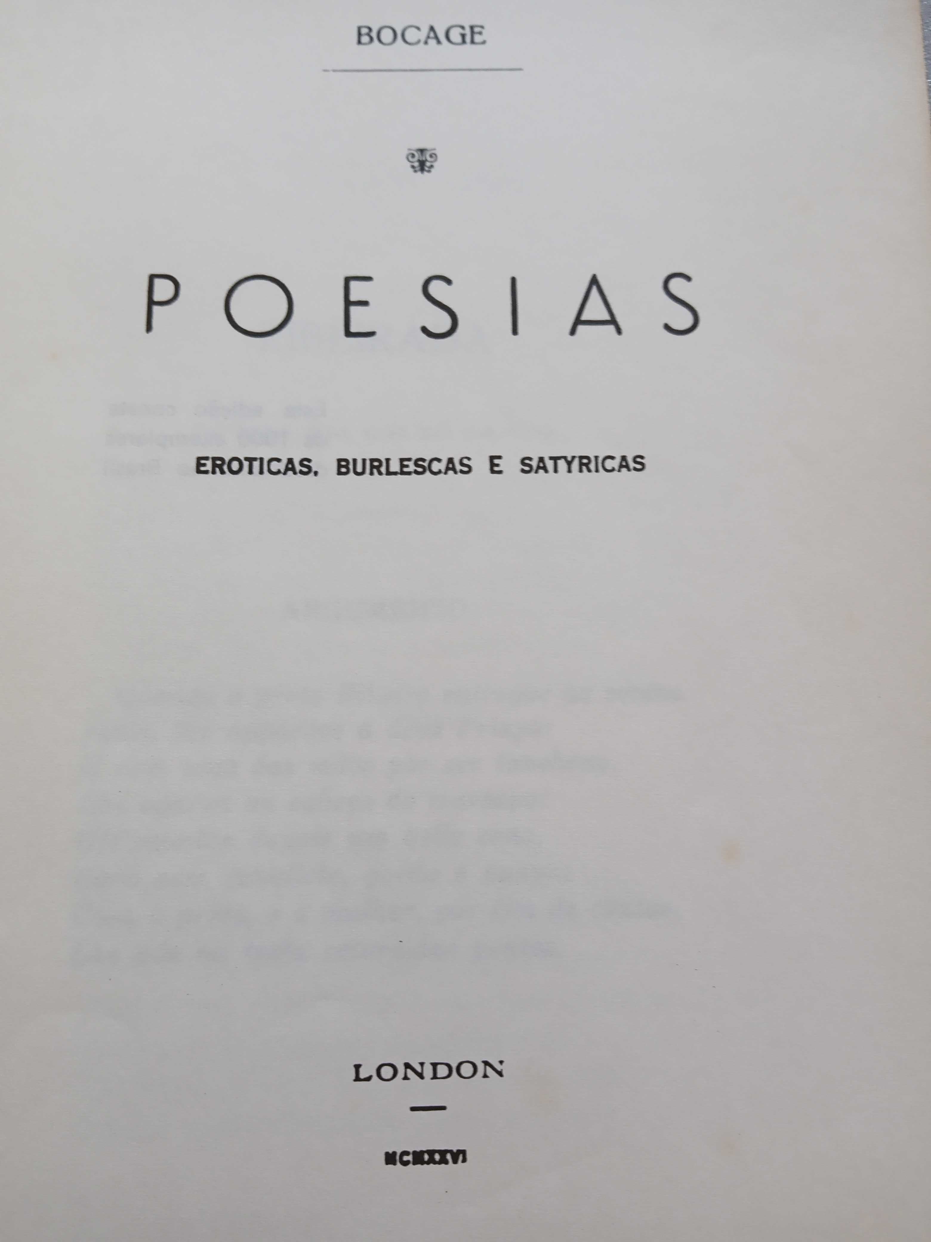 Poesias Eróticas, Burlescas e Satyricas de Bocage 1964