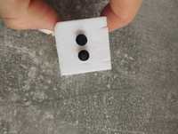 Nowe kolczyki na sztyft czarne oczka cyrkonie 7 mm