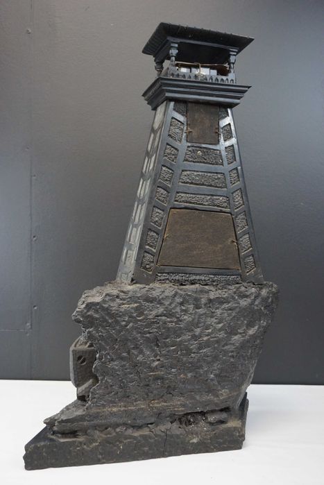 Rzeźba z węgla zegar górniczy figura figurka Śląsk 72cm