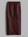 Saia em pele bordeaux da H&M Premium Selection