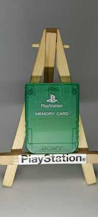 Oryginalna Karta Pamięci do konsoli PlayStation 1 Clear Green Ps1 Psx
