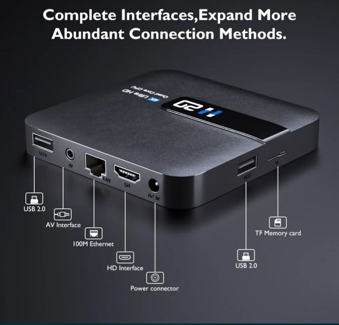 Smart TV BOX H20 2Gb 16Gb на Android 10 нова модель 2020 року.