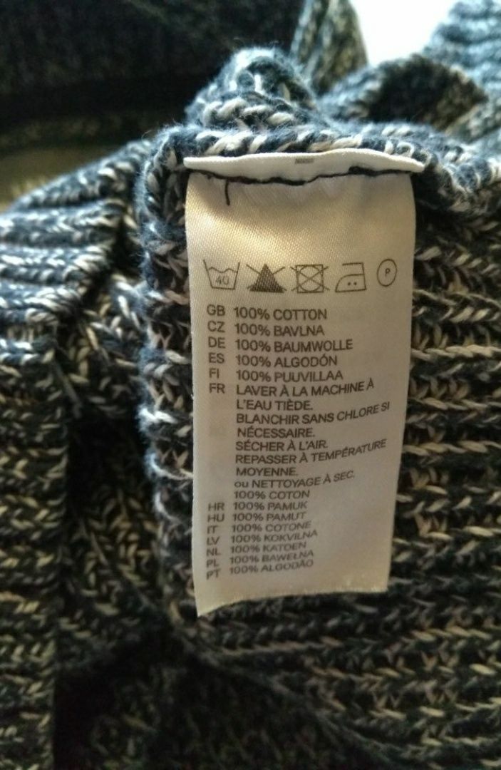 Свитер мужской H&M с отложным шалевым воротом