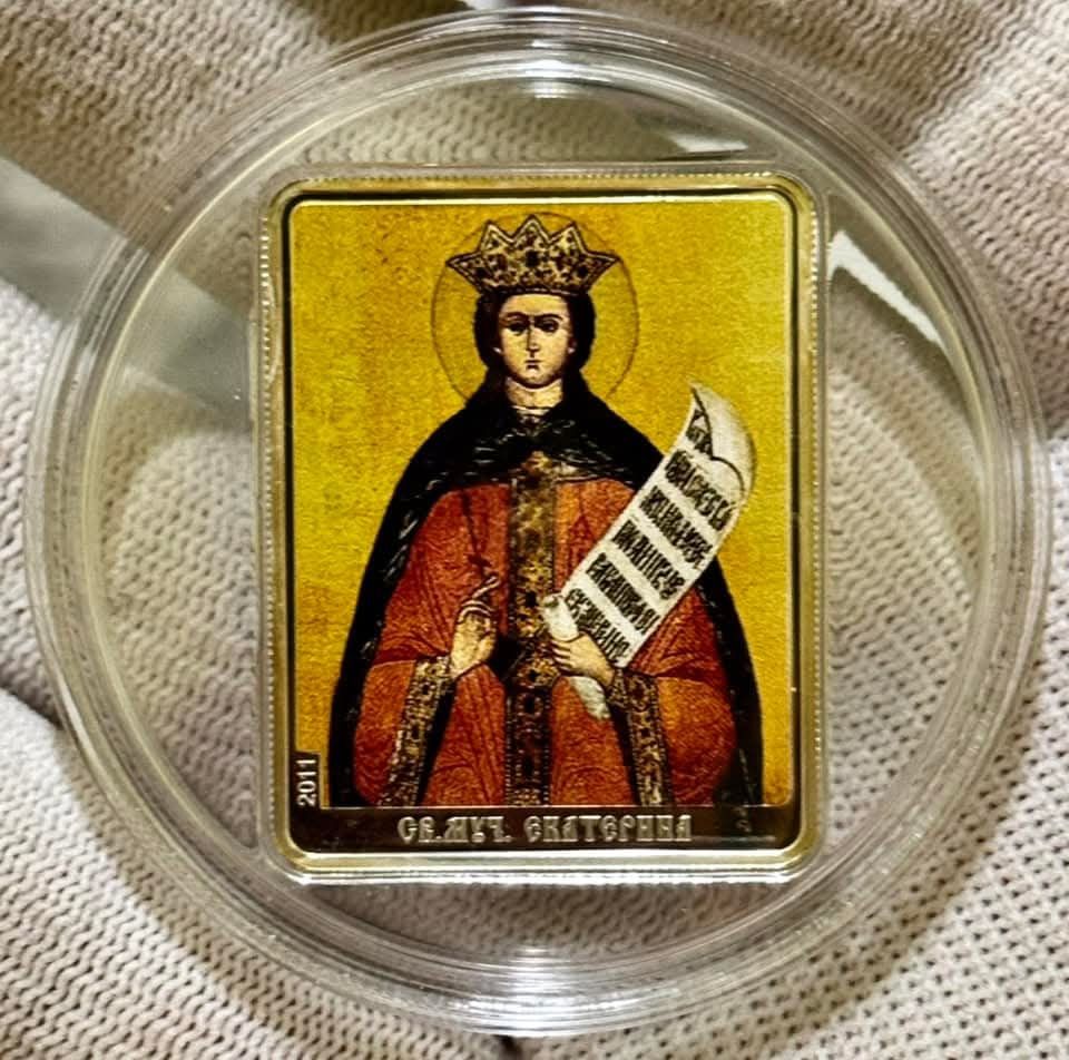 5 доларів 2011р. Свята Мучениця Єкатерина. СРІБЛО. 999 проба!