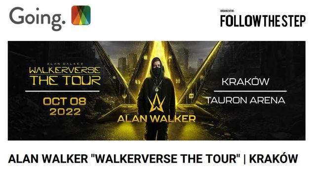 Alan Walker - Tauron Arena Kraków - 08.10 - 350 zł