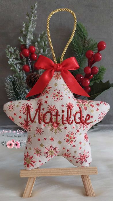 Estrela de Natal bordada - Personalizado