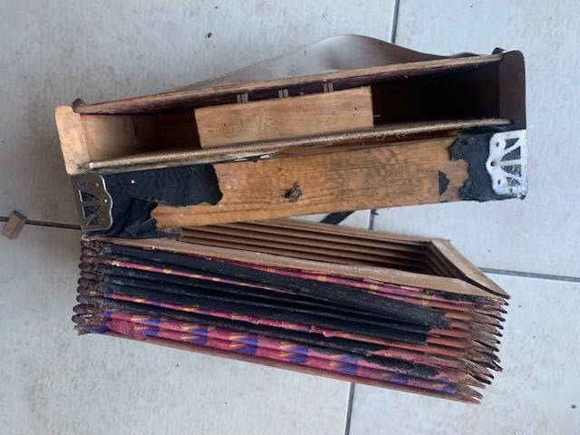 Akordeon diatoniczny heligonka SHULZMARKE 25x26x14cm na części zabytek