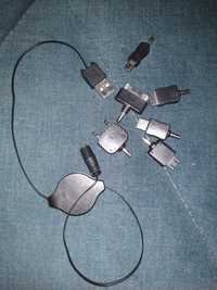 Kabel do Ładowarki USB zwijany , końcówki do różnych urządzeń , samoch