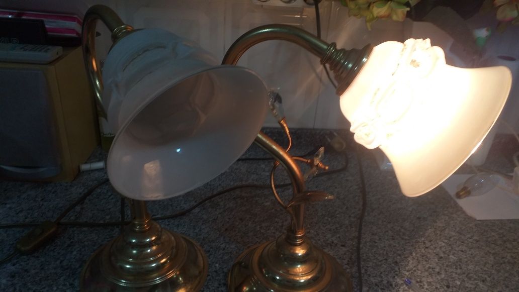 Candeeiros de mesa vintage dourados