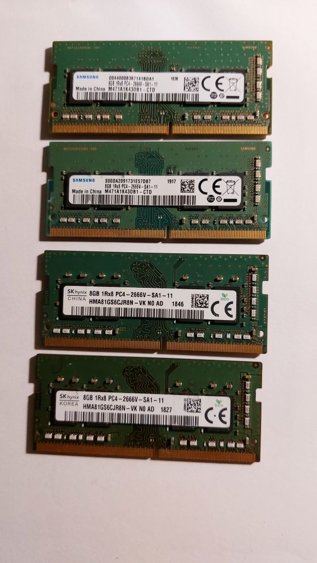 DDR4  на 8 гб 2133, 2666, 3200 оперативна память .