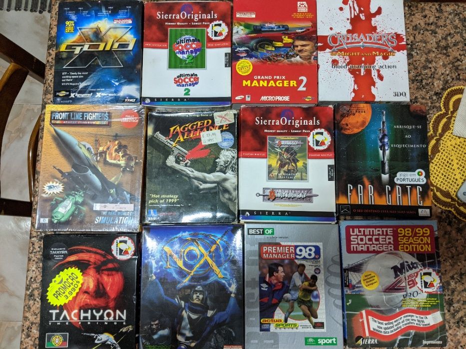 Jogos antigos PC + CDs demos MegaScore, BGamer e PlayGames