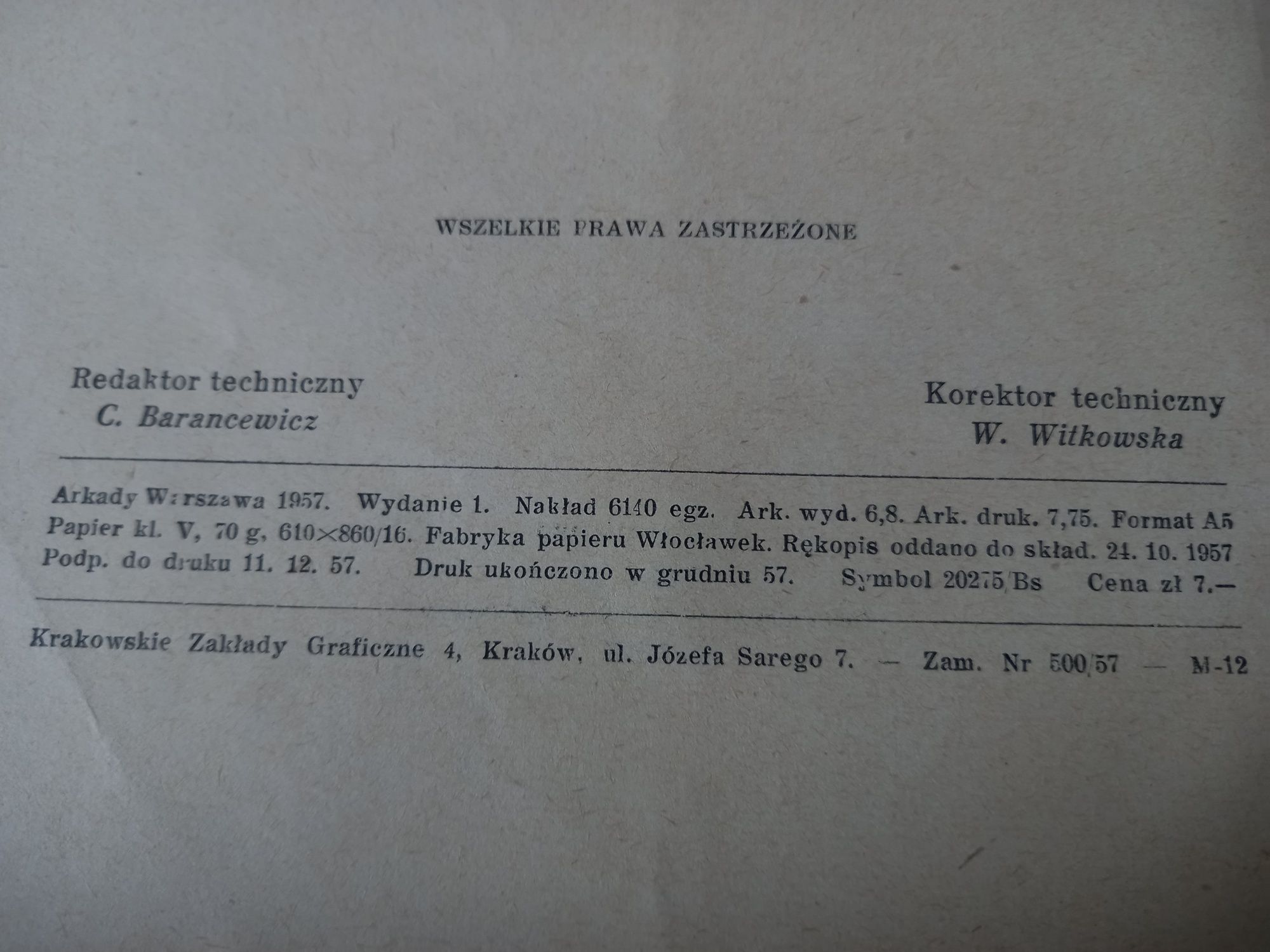 Monter Centralnego Ogrzewania Edward Maszczyński 1957rok